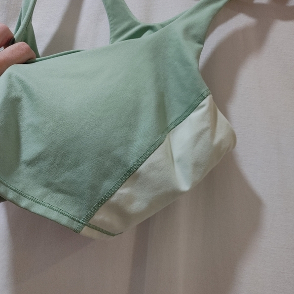 All in Motion Longline Cropped Tank Sport Bra‎ Light Medium Support Mint Green L - Picture 4 of 5